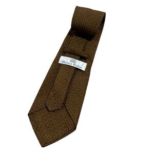 Oxxford Clothing Mens Tie Brown/Red Textured Silk Italy 4.25" (W) 57.75" (L) euc